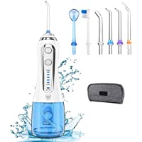 Irrigador Dental Portátil- Nobebird Irrigador Bucal Profesional con 6 Boquillas y 5 Modos de Limpieza- 300ML Gran…